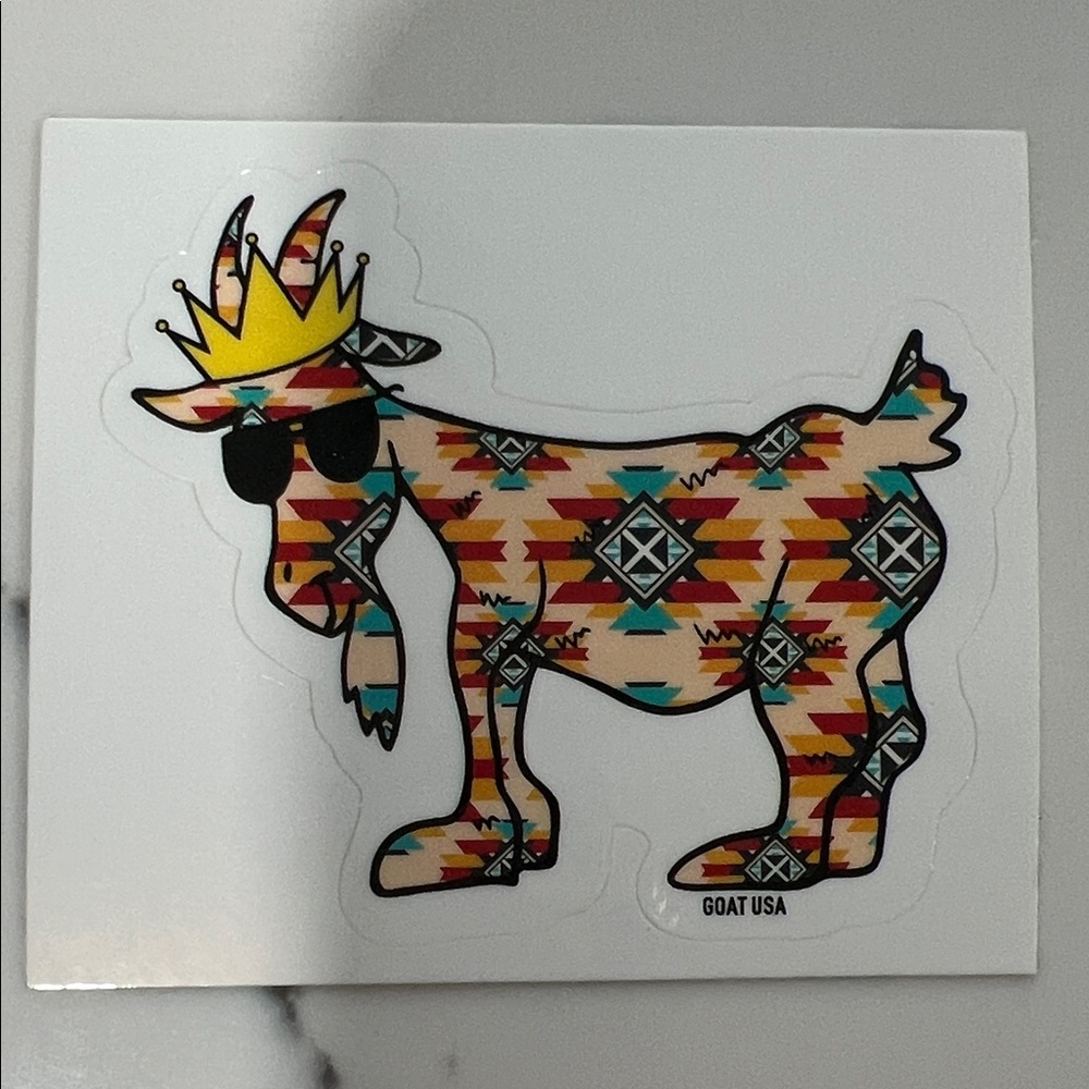 GOAT USA Aztec Crown Goat Sticker - Multicolor